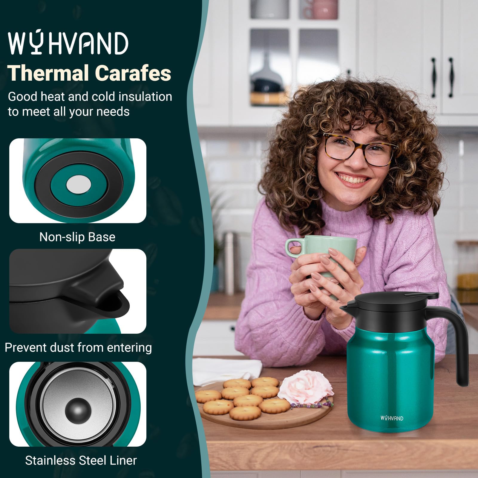 Amazon.com: WYHVAND Insulated Coffee Carafe, 34 oz, Keeps Hot for